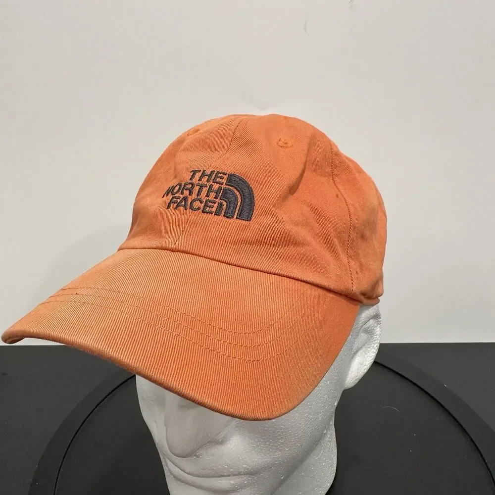 The North Face Norm Cap Orange Embroidered Logo Adjustable Baseball Dad Hat